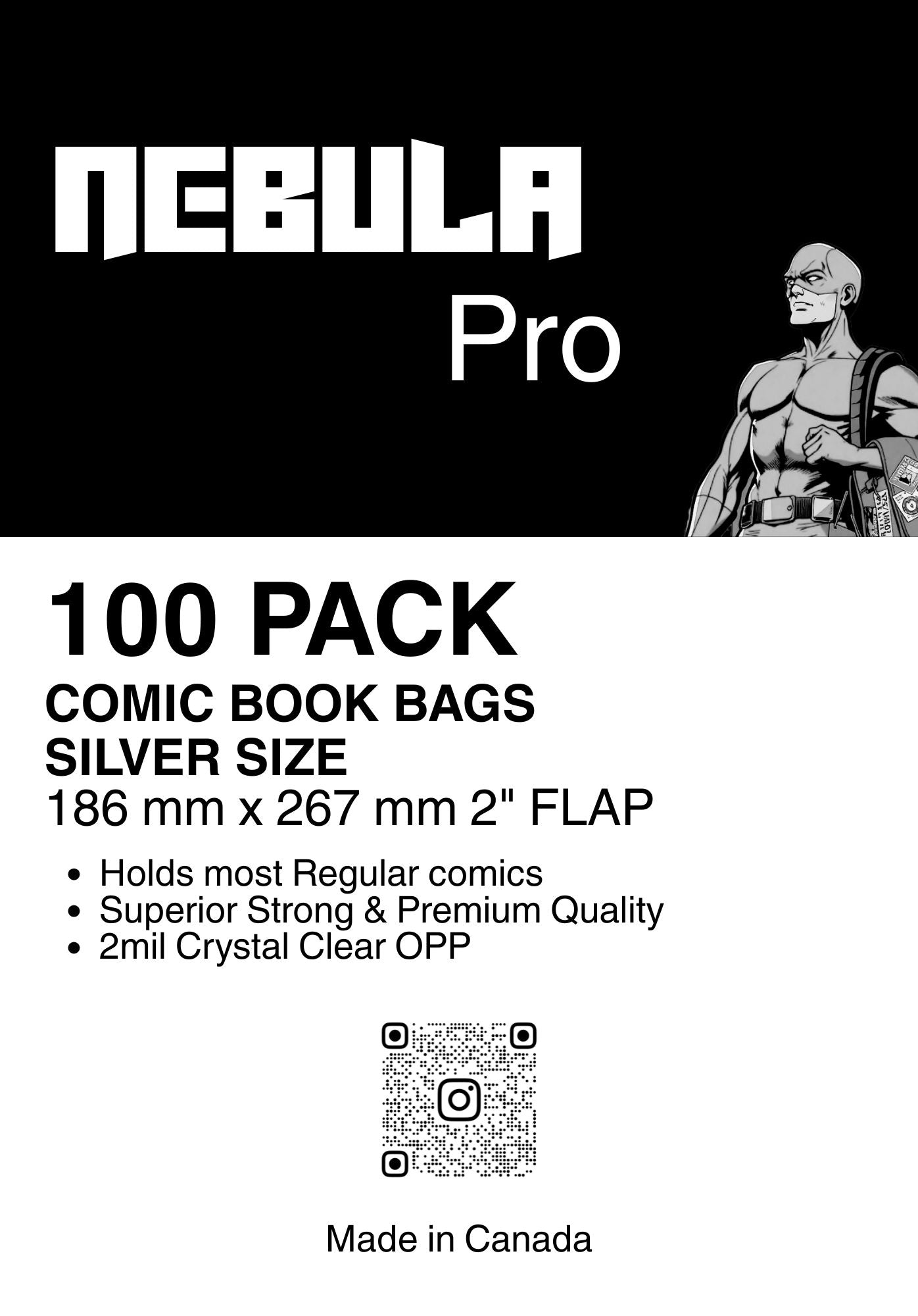 Nebula – Comic Book Bags (Silver Size, 100 Pack)