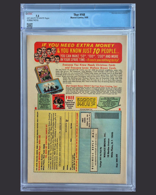 Thor #168 (1969) CGC 7.5 - Origin of Galactus!