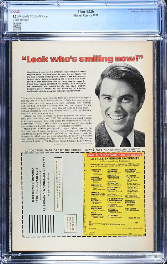 Thor #226 (Marvel, 08/1974) – CGC 8.5