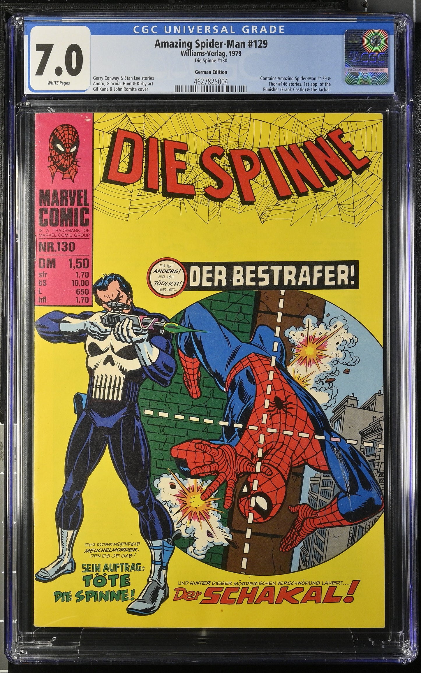 Amazing Spider-Man #129 German Edition! "DIE SPINNE" #130 – CGC 7.0 (1979)