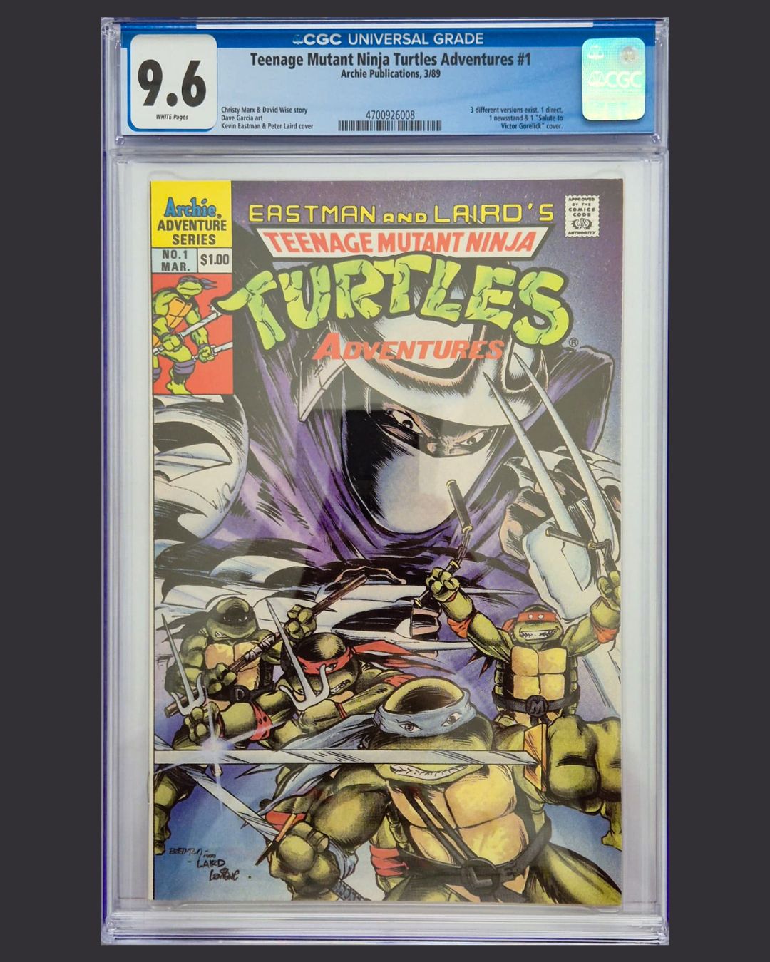 Teenage Mutant Ninja Turtles Adventures #1 (1989) CGC 9.6