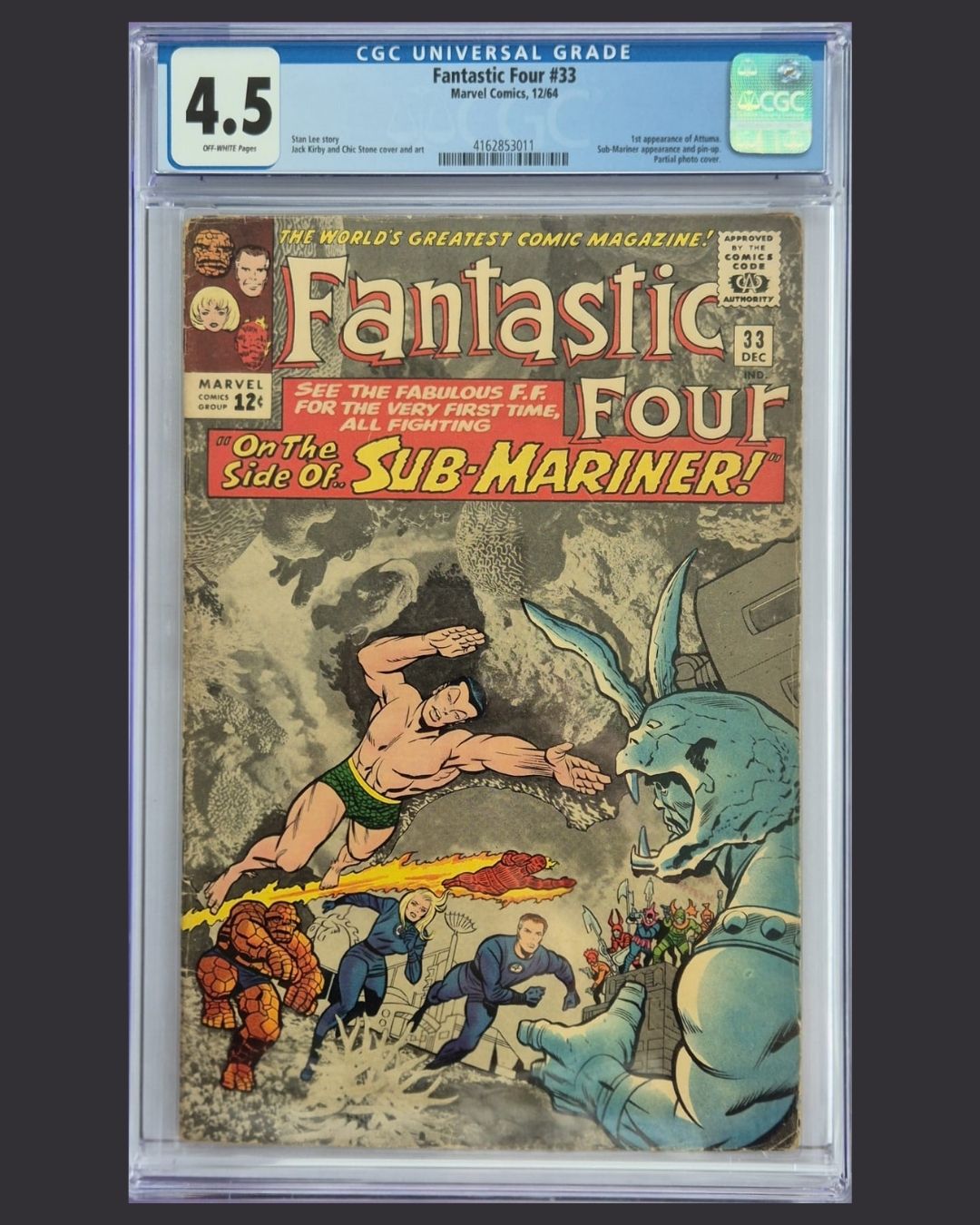 Fantastic Four #33 (1964) CGC 4.5 – 1st Appearance of Attuma!