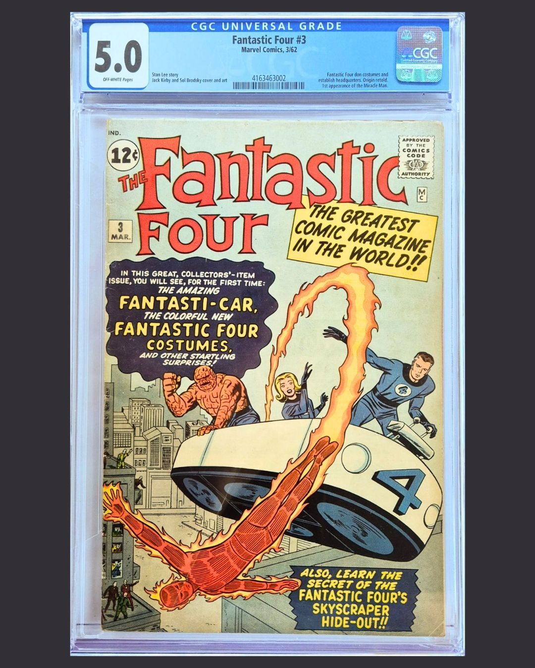 Fantastic Four #3 (1962) CGC 5.0 – 1st Fantastic Four Costumes