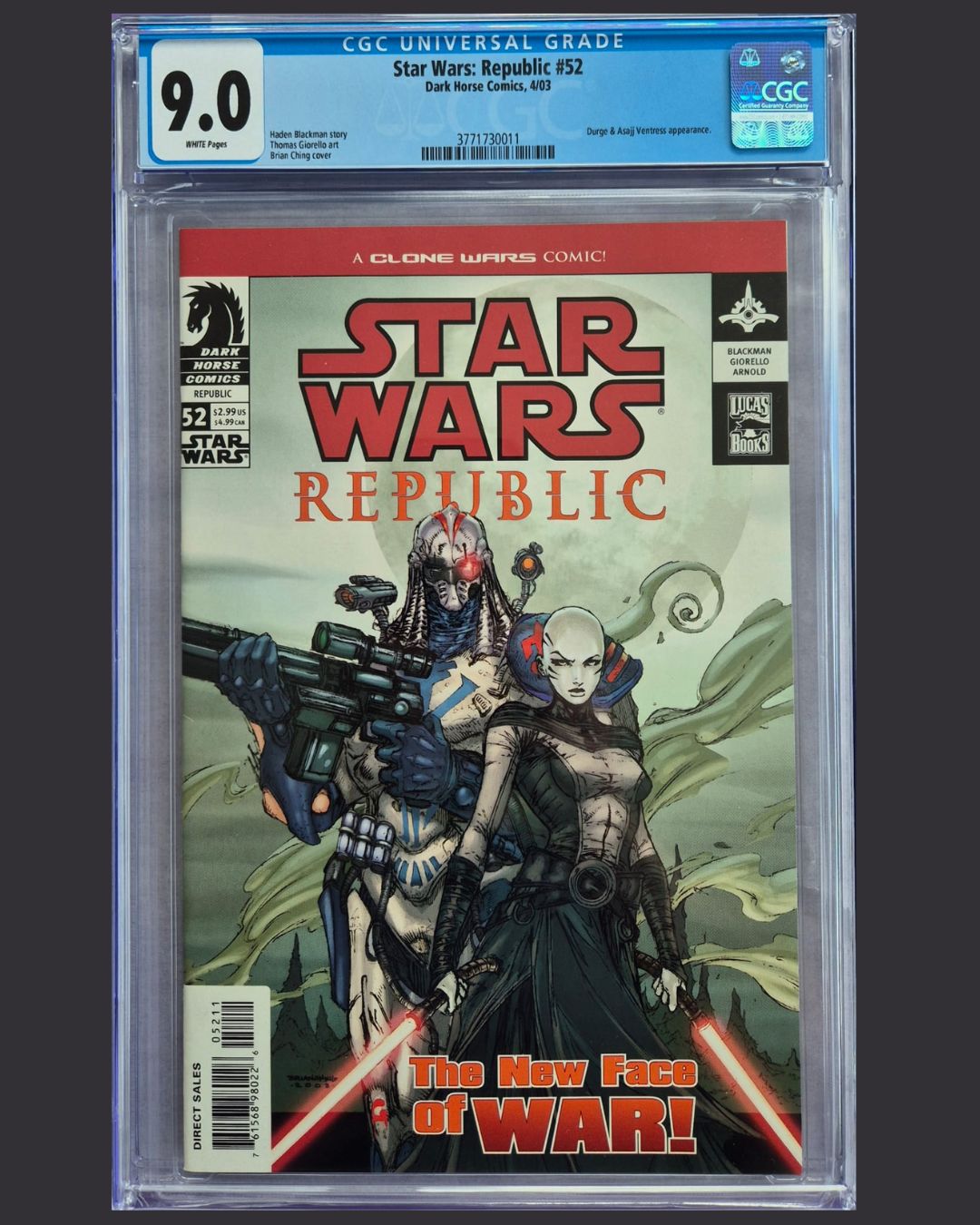 Star Wars: Republic #52 (Dark Horse, 04/2003) – CGC 9.0