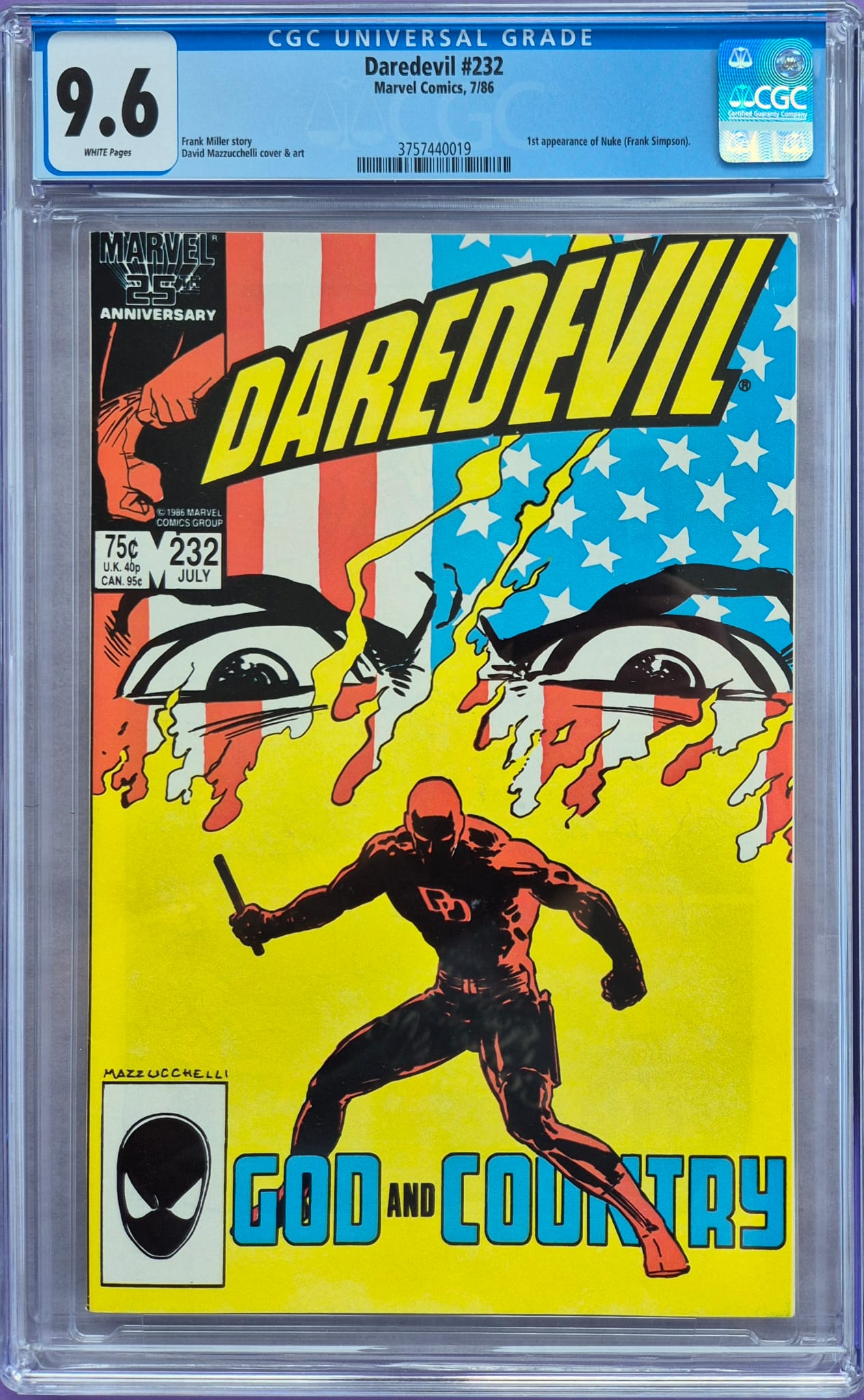 Daredevil #232 (Marvel, 07/1986) – CGC 9.6