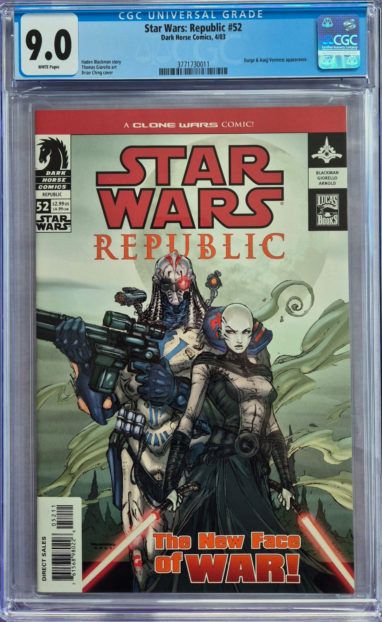 Star Wars: Republic #52 (Dark Horse, 04/2003) – CGC 9.0