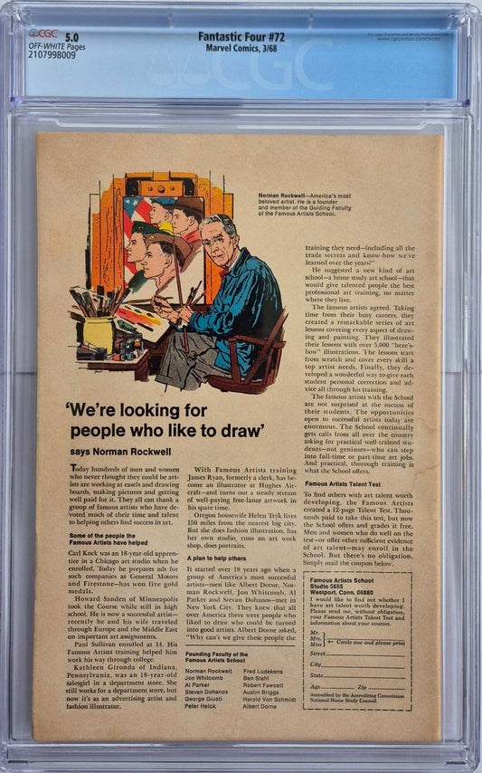 Fantastic Four #72 (1968) – CGC 5.0