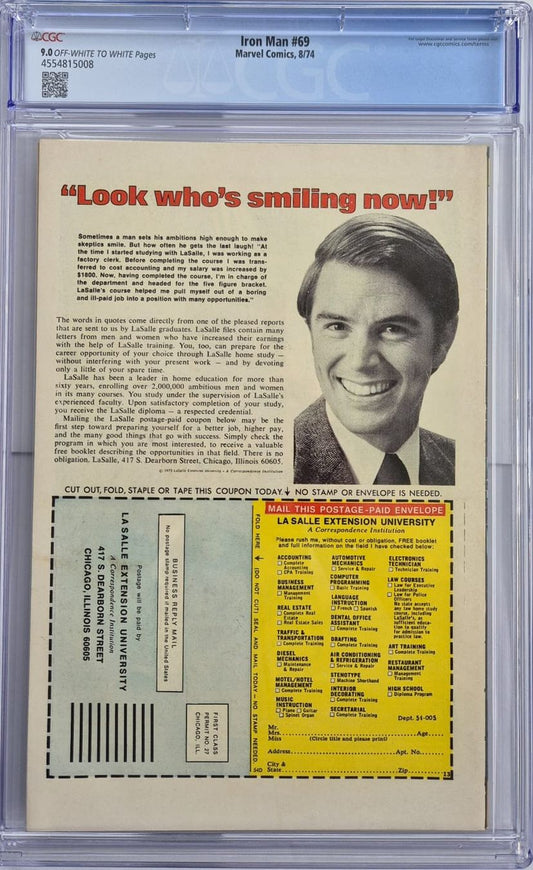 The Invincible Iron Man #69 (1974) CGC 9.0