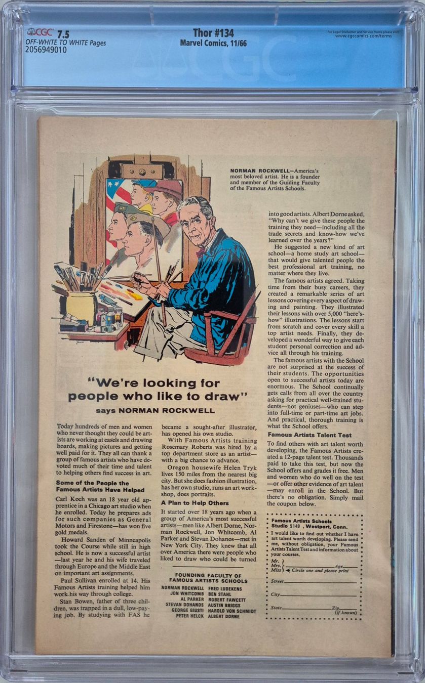 Thor #134 (1966) CGC 7.5